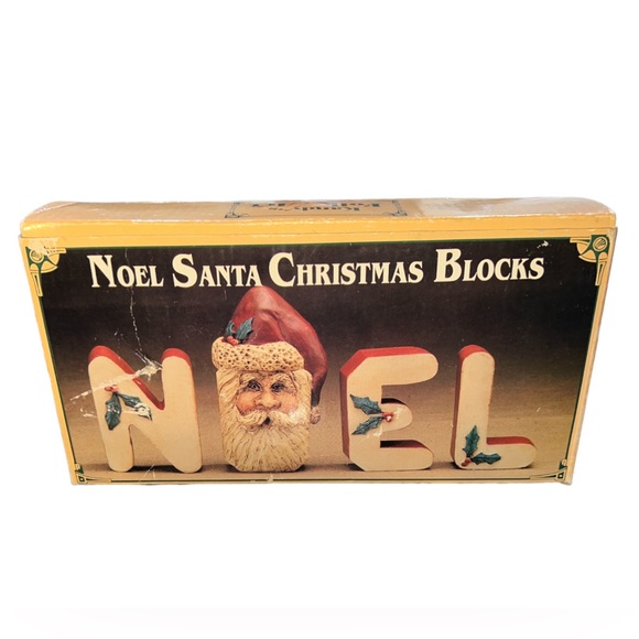 Vintage Kurt S Adler Kandy's Folk Art Noel Santa Christmas Letter Blocks - Picture 2 of 2